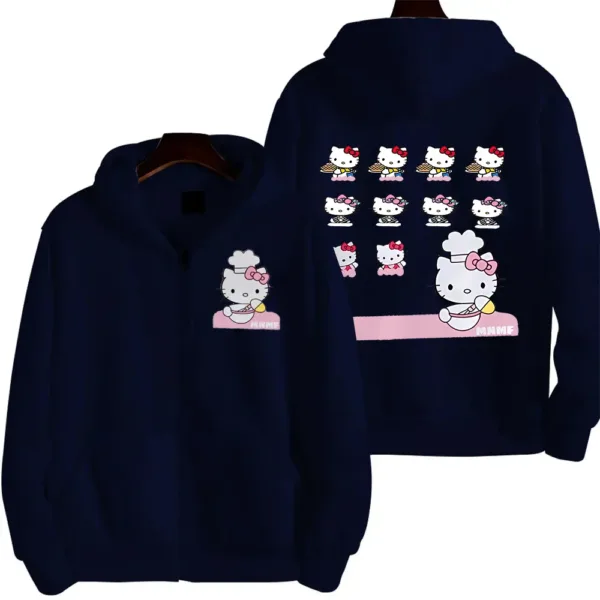 Sanrio Anime Cute Printed Hoodies Women Cartoon Hello Kitty Y2k Korean Students Loose Sweatshirt Fashion Sweet Cardigan Clothing - Image 14
