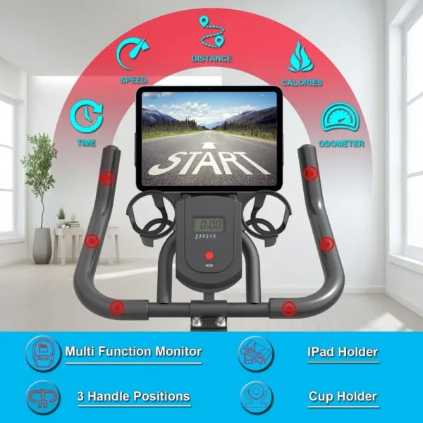 Exercise Bikes Stationary,Exercise Bike for Home Indoor Cycling Bike for Home Cardio Gym,Workout Bike with pad Mount - Image 4