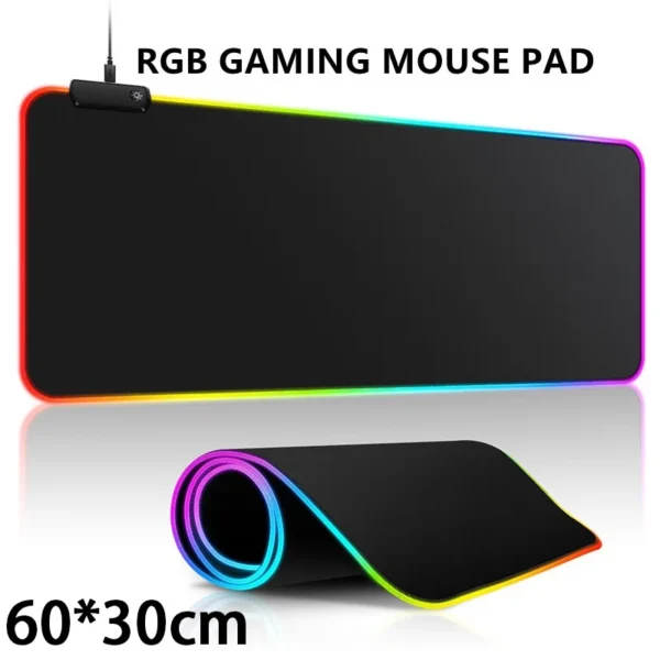 1 Pcs Large Gaming Mouse Pad Light Modes Touch Control Extended Soft Computer Keyboard Mat Non-Slip Rubber Base - Image 6
