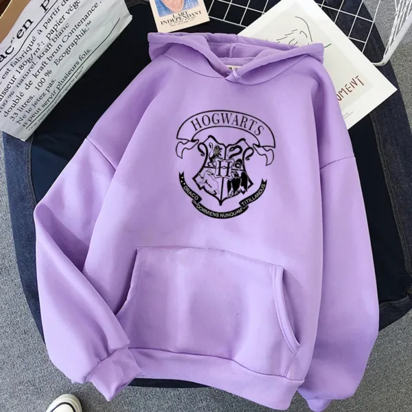 Fashion y2k Hogwarts Printed Hoodies Women Sweatshirt Autumn Winter Long Sleeves Plus Velvet Casual Loose Fleece Tops Oversized - Image 11