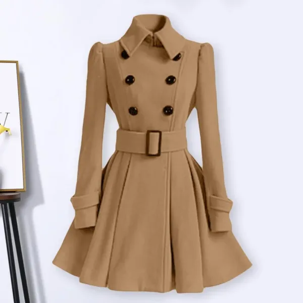 S-XXL New Fashion Classic Winter Thick Coat Europe Belt Buckle Trench Coats Double Breasted Outerwear Casual Ladies Dress Coats - Image 8
