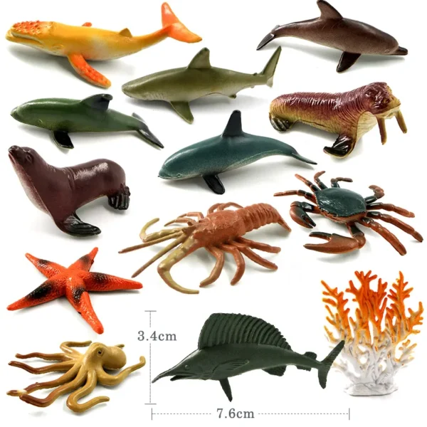 12Pcs Insect Spider Butterfly Fish Dinosaur Dog Cat Horse Figurine Farm Animal Model Action Figure Hot Toy Set For Children Gift - Image 7