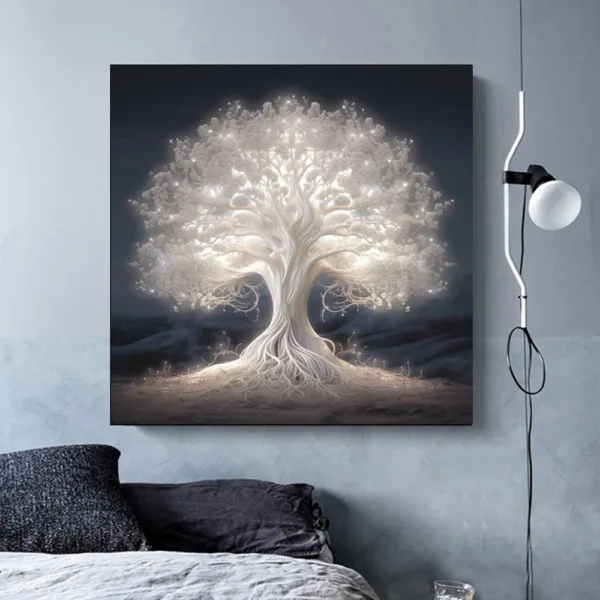 Fantasy White Tree Of Life Poster Prints For Living Room Home Decor Abstract Mythic Life Tree Canvas Painting Wall Art Aesthetic - Image 11