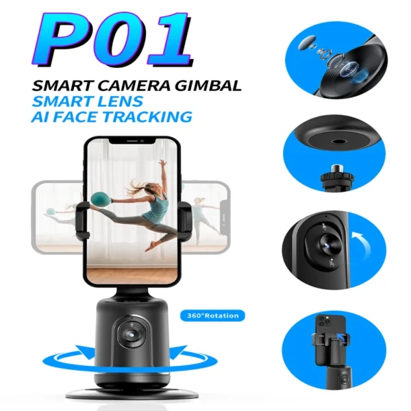 FGCLSY 2024 New Mini Selfie Stick Automatic Tracking Shooting 360 Degree Rotation Intelligent Follow Live Phone Bracket Gimbals - Image 7