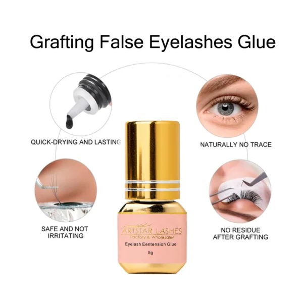 ARTSTAR 5ml Eyelash Glue Extensions 0.5S/1S/2S Fast Drying Lashes Extension Adhesive Low Smell Long Lasting Lash Glue - Image 5