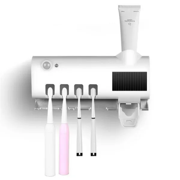 Solar Energy UV Toothbrush Holder Toothpaste Dispenser Bathroom Toothbrush Storage Box Multi-function Storage Holder USB Charge - Image 5