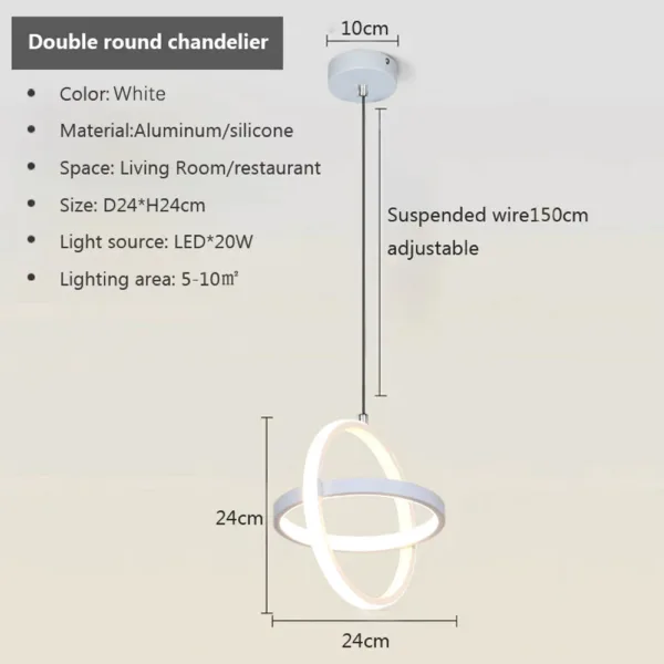 Modern Led Pendant Lights Black Chandelier For Dining Room Bedroom Bedside Pendant Lamp Home Dining Table RoomDecor Hanging Lamp - Image 8