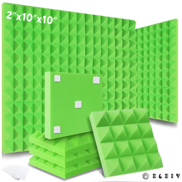 Studio Monitor Acoustic 6/12/24 Pcs, Soundproof Foam Panel Sound Proof Insulation For Wall Room, Pyramid Acoustic Foam Panels - Image 11