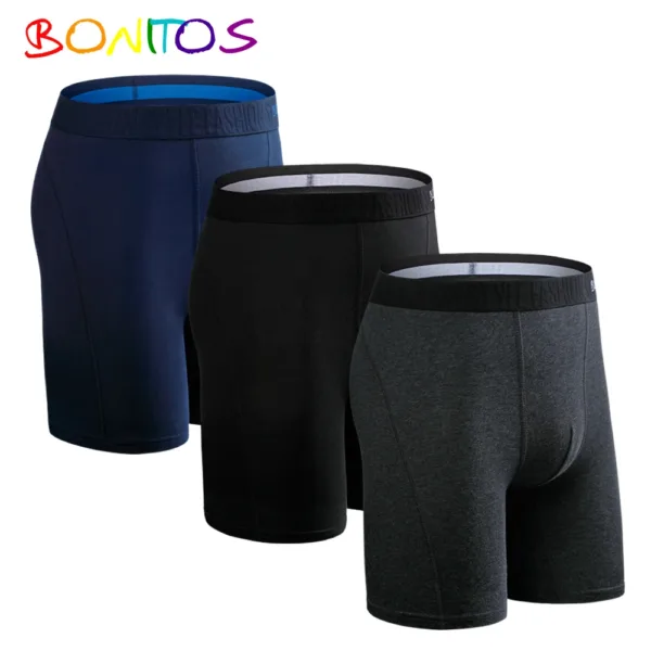 3pcs Long Boxers For Man Underware Lots Mens Underpants Cotton Men's Panties Family Boxershorts Boxer Sexy Male Shorts Calecon - Image 4