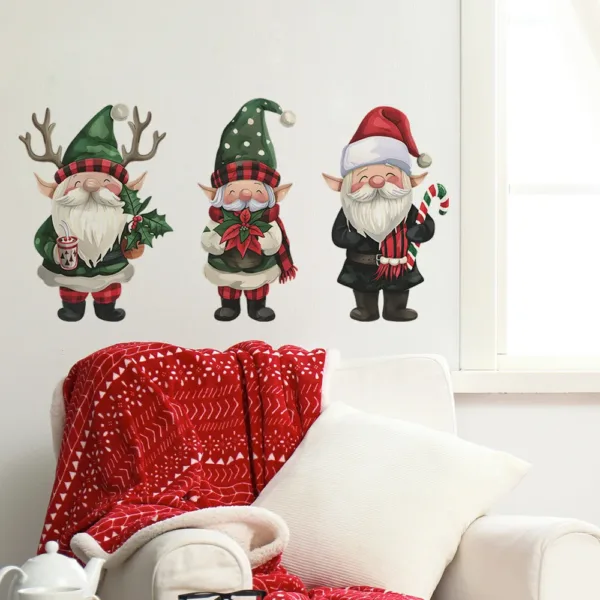 Cartoon Christmas Dwarfs Wall Stickers For New Year Room Background Decor Mural Christmas Home Decoration Self-adhesive Decals - Image 5
