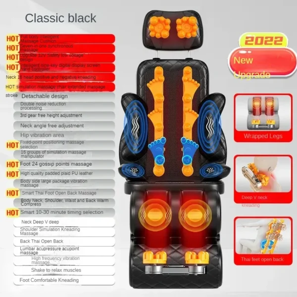 Full Body Multifunctional Neck Waist Back Leg Massage Cushion Kneading Massage Chair - Image 7