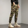 HIQOR Red Cargo Pants Men Outdoor Cotton Camouflage Trousers Male Work Joggers Streetwear Mens Clothing Camo Hiking Pants Man