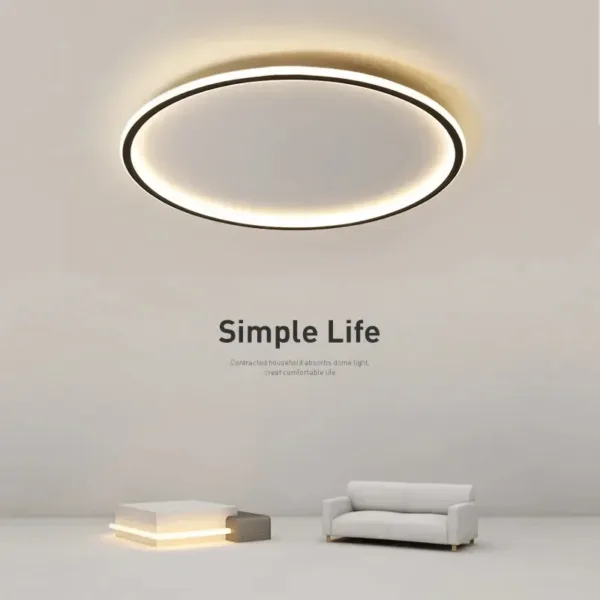 Simple Nordic Style Lighting Ceiling Lamp All White And Black Edge Modern Living Room Lamp Bedroom Home Lighting Decoration - Image 16