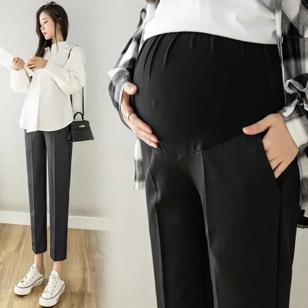 Office Formal Maternity Pants Thin OL Elastic Waist Trousers Clothes For Pregnant Women Belly Business Wear Pregnancy Clothing - Image 6