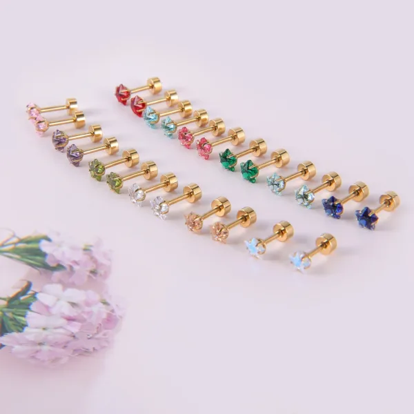12 Pairs Cartilage Stud Earrings