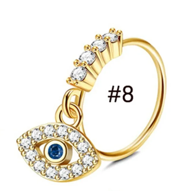 Golden Zircon Hoop Earrings - Image 13