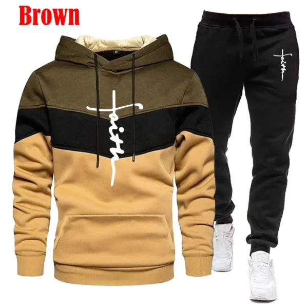 Autumn/Winter Men's hooded sweatshirt + Sweatpants suit Men's sport hoodie comfortable men's sportswear - Image 2
