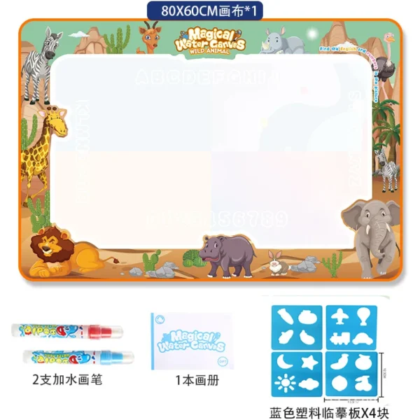 Magic Water Canvas Coloring Doodle, Reusable Magic Pens, Montessori Painting Board, Educational Toys - Image 4