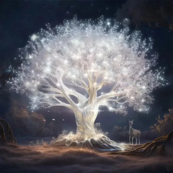 Fantasy White Tree Of Life Poster Prints For Living Room Home Decor Abstract Mythic Life Tree Canvas Painting Wall Art Aesthetic - Image 4