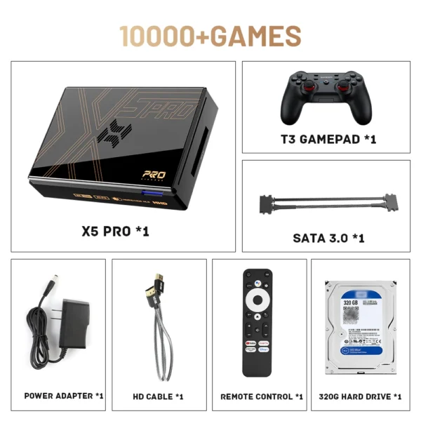 Kinhank Super Console X5 PRO Retro Video Game Console RK3588 8GDDR4 with 4T HDD 16000+ Games Plug and Play for PS2/PS1/SS/DC/N64 - Image 8