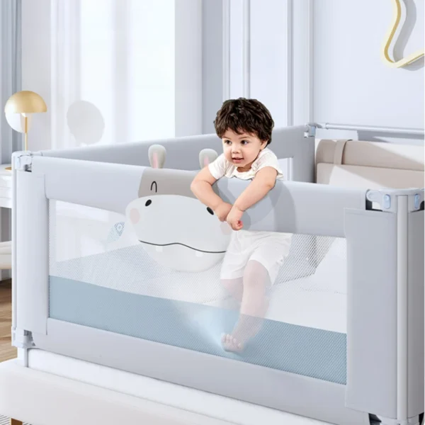Baby anti-fall bed fence baby guardrail Bedside anti-fall baffle Children's bed three side guardrails without drilling