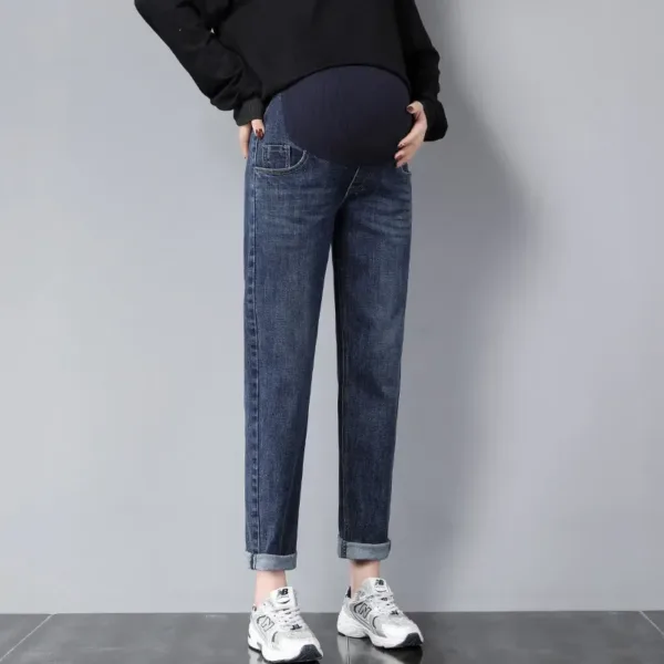 Pregnancy Abdominal Pants Boyfriend Jeans Maternity Pants For Pregnant Women Clothes High Waist Trousers Loose Denim Jeans - Image 8