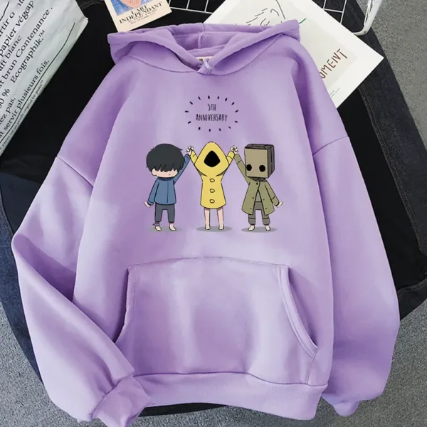 Little Nightmares Fleece Anime Hoodies Aesthetic Manga Sweatshirts Graphic Men/women Clothes Harajuku Pocket Streetwear Printed - Image 3