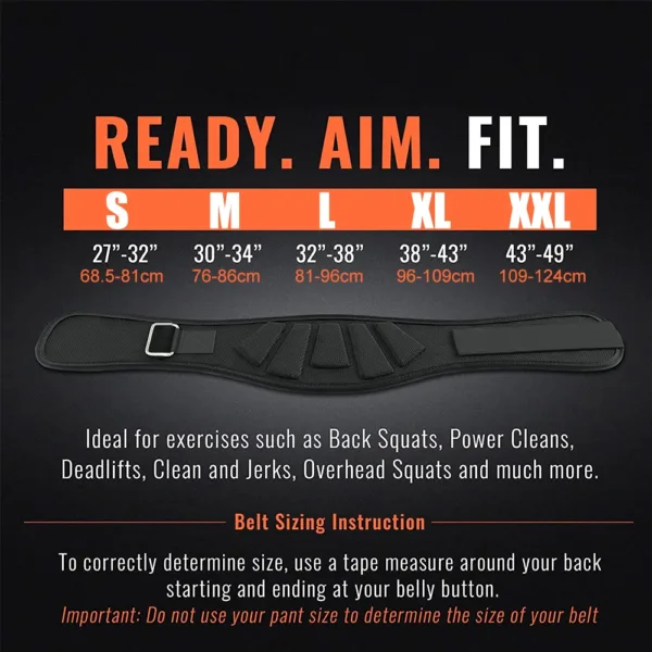 Sports Fitness Weight Lifting Waist Belts Gym Workout Lumbar Back Support, Powerlifting, Strength Training, Squat, Weightlifting - Image 8