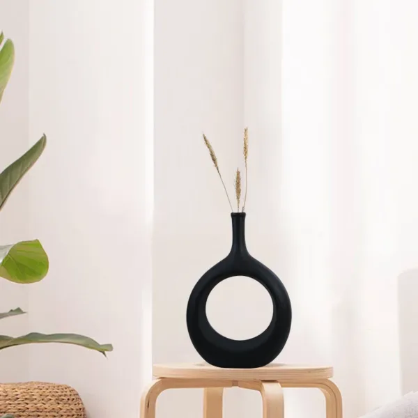 Ceramic Hollow Vase Nordic Flower Pot Modern Art Planter Pots Office Living Room Desktop Interior Home Decoration Accessories - Image 9
