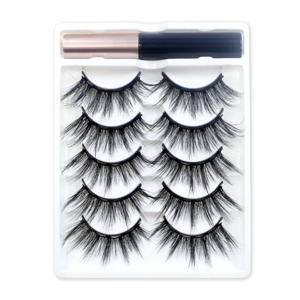 REDSIREN 5Pairs Magnetic Eyelashes With Eyeliner Reusable Thick Natural Eye Lashes New 5Piece Magnet False Eyelashes - Image 8