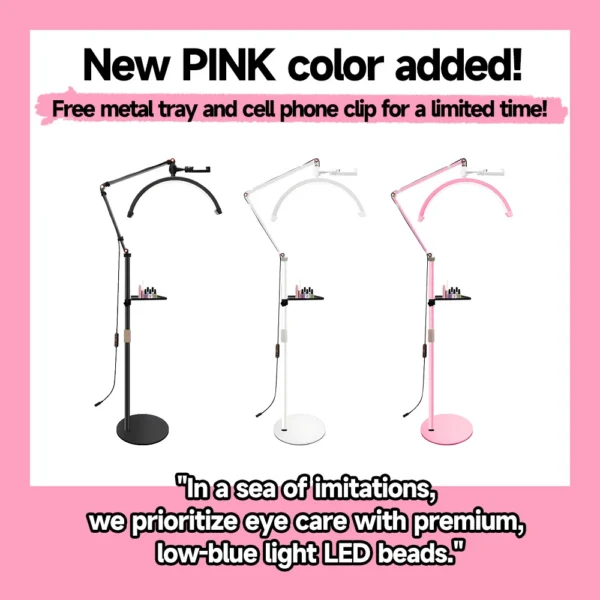 Customized logo half moon eyelash extension floor lamp beauty salon eyebrow tattoo makeup light beauty artist facial lighting - Image 6