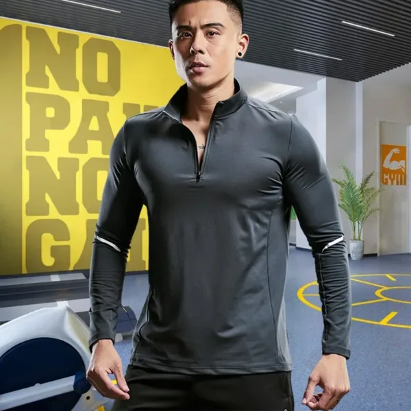 Fitness Trainer Compression Sports T-shirt for Gym Running Exercise Bodybuilding Elastic Long Sleeves Sweatshirt Plus Size Tops - Image 4