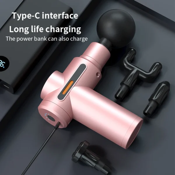 Electric Massage Gun TYPE-C Charge Portable Percussion Fascia Massager Body Deep Tissue Muscle Relax Pain Relief Fitness Shaping - Image 17