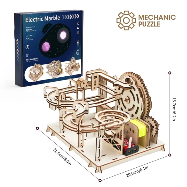 wooden 3d puzzle DIY Building blocks Kit Montessori Educational Toys Best marble run board games for adults giftly For Kids - Image 5