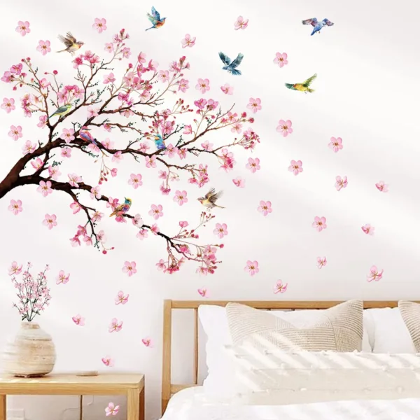Watercolour Bird Flower Wall Stickers Living Room Decoration for Bedroom Wall Decals Kids Room Baby Nursery Home Decor Girl Gift - Image 7