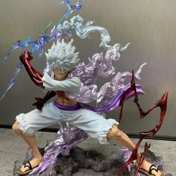 28cm One Piece Figure Sun God Gear 5 Nika Luffy Action Figure GK Thunderbolt Monkey D Luffy Model PVC Collectible Toy - Image 3