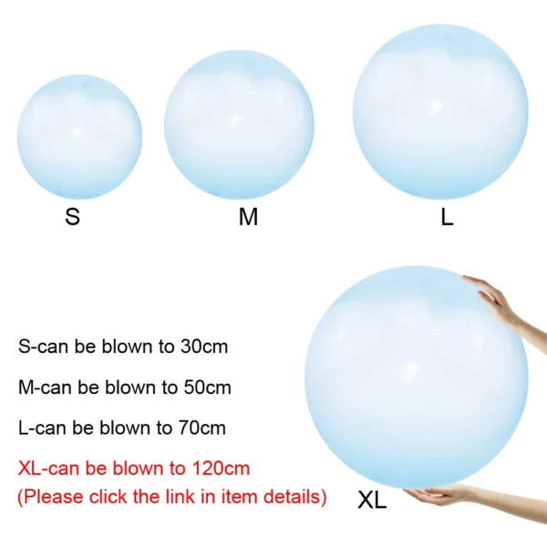 Kids Bubble Ball Balloon Blowing Transparent Bubble Inflatable Ball Games Outdoor Toys Baby Shower Water Filled Ball Toy Gifts - Image 10