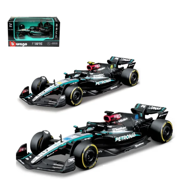 Bburago 1:43 Mercedes-AMG Petronas F1 Team W15 2024 #44 Hamilton #63 George Russell Alloy Car Die Cast Model Toy Collectible - Image 4