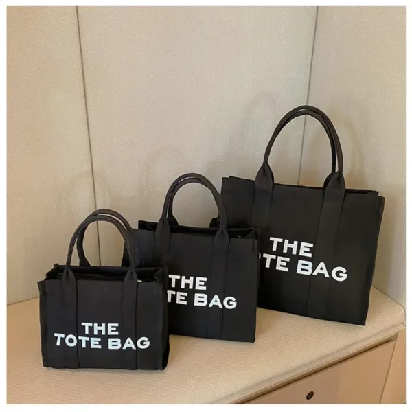 Solid Canvas Tote Bag - Image 4