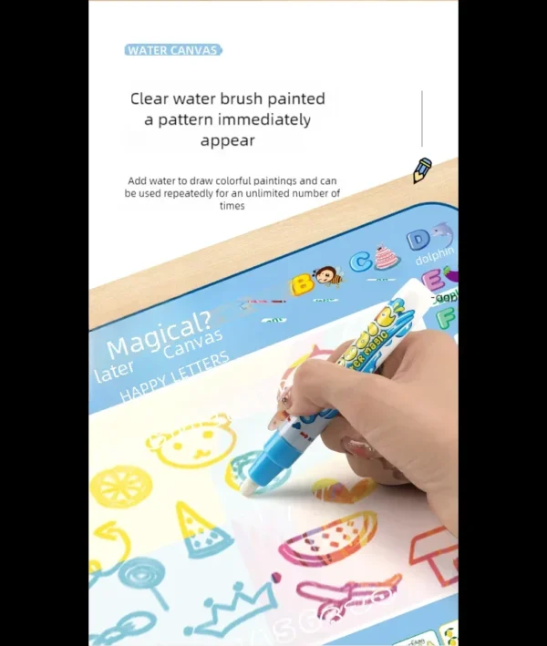 Magic Water Canvas Coloring Doodle, Reusable Magic Pens, Montessori Painting Board, Educational Toys - Image 13
