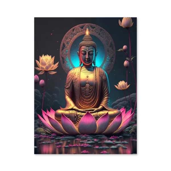 Classic Retro Sitting Lotus Buddha Posters and Prints Abstract Wall Art Picture Canvas Painting for Room Home Decoration - Image 7