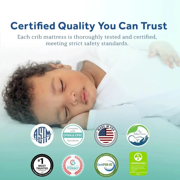Premium Dual Firm Waterproof Baby Crib Mattress & Toddler Bed Mattress, Hypoallergenic Breathable Baby Mattress, Sustainable Coo - Image 6