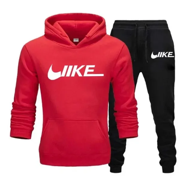 New sport brand 2-piece set sportswear hooded sweatshirt+drawstring pants hoodie running sportswear for men women - Image 3