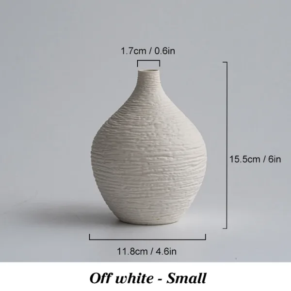 Simple Ceramic Vase Decoration for Home Nordic Luxury Narrow Mouth Flower Pot Living Room Interior Office Desktop Decor Gift - Image 4