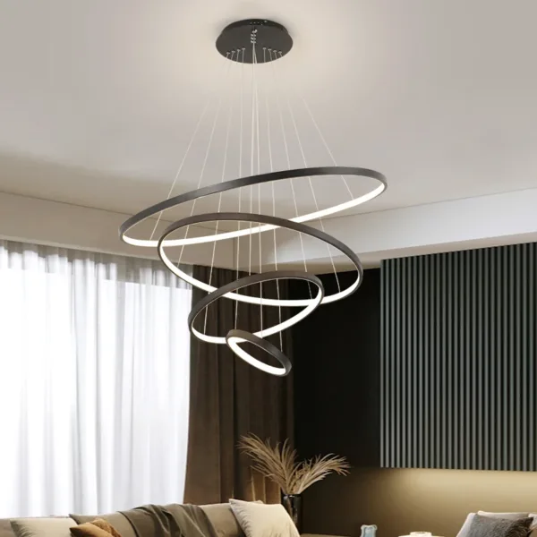 Modern led dining room chandeliers simple ring chandelier living bedroom Lights home indoor lighting decorative Pendant Lamps - Image 2