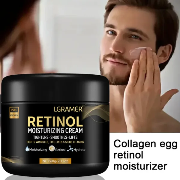 Men Retinol Face Cream Remove Wrinkle Firming Lifting Whitening Brightening Moisturizing Facial Skin Beauty Care 60g - Image 3
