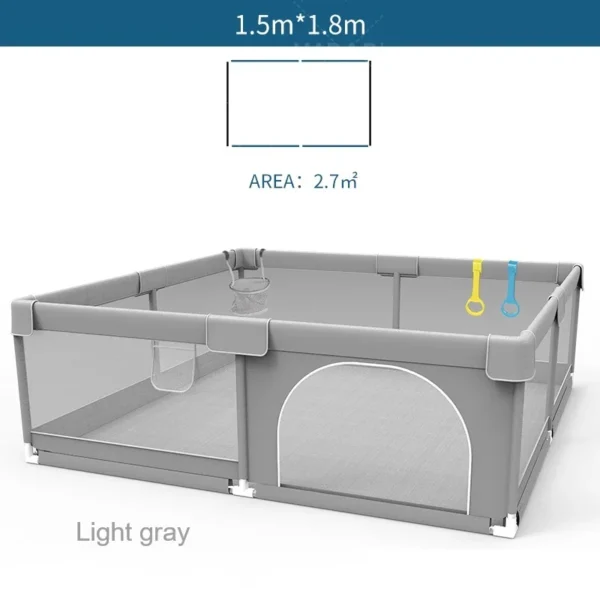 IMBABY Baby Playpens Light Gray Corralito for Baby Playground with Pull Ring Child Safety Barrier Fence Ball Box Game Playpen - Image 12