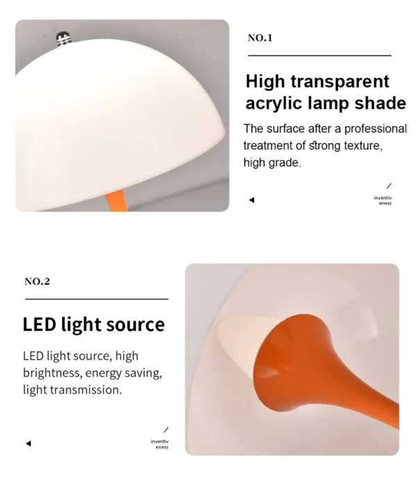 LED mushroom small table lamp portable USB charging dimmable flower bud lamp bedroom bedside lamp - Image 3