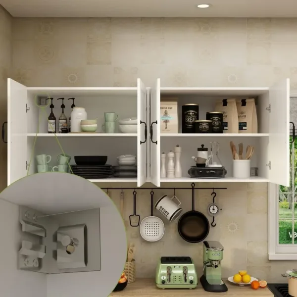 Kitchen cupboard with Wall Mounted Storage Sideboard, Freestanding Wall Storage Cabinet with Shelves, 8 Doors & 2 Drawers - Image 2