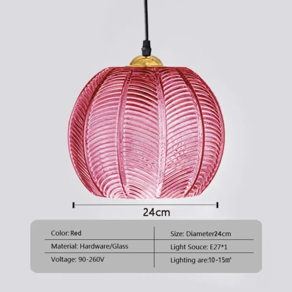 Nordic Glass Pendant Light Green Leaf Pattern Lighting For Living Room Dining Room Hotel Study Bedroom Indoor Decorative Fixture - Image 5